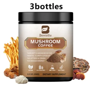 Mushroom Coffee Supplement with Cordyceps, Lion's Mane