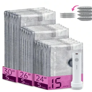 2026 Cordless Travel Vacuum Bag Set 15-Pack
