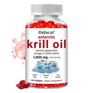 Krill Oil Supplement, Omega 3 Astaxanthin and Phospholipids, Joints, Heart, Brain Immunity