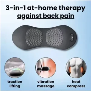 3-in-1 Back Massager Heat Vibration for Back Pain Relief Support Traction Lower Back Massage Pillow